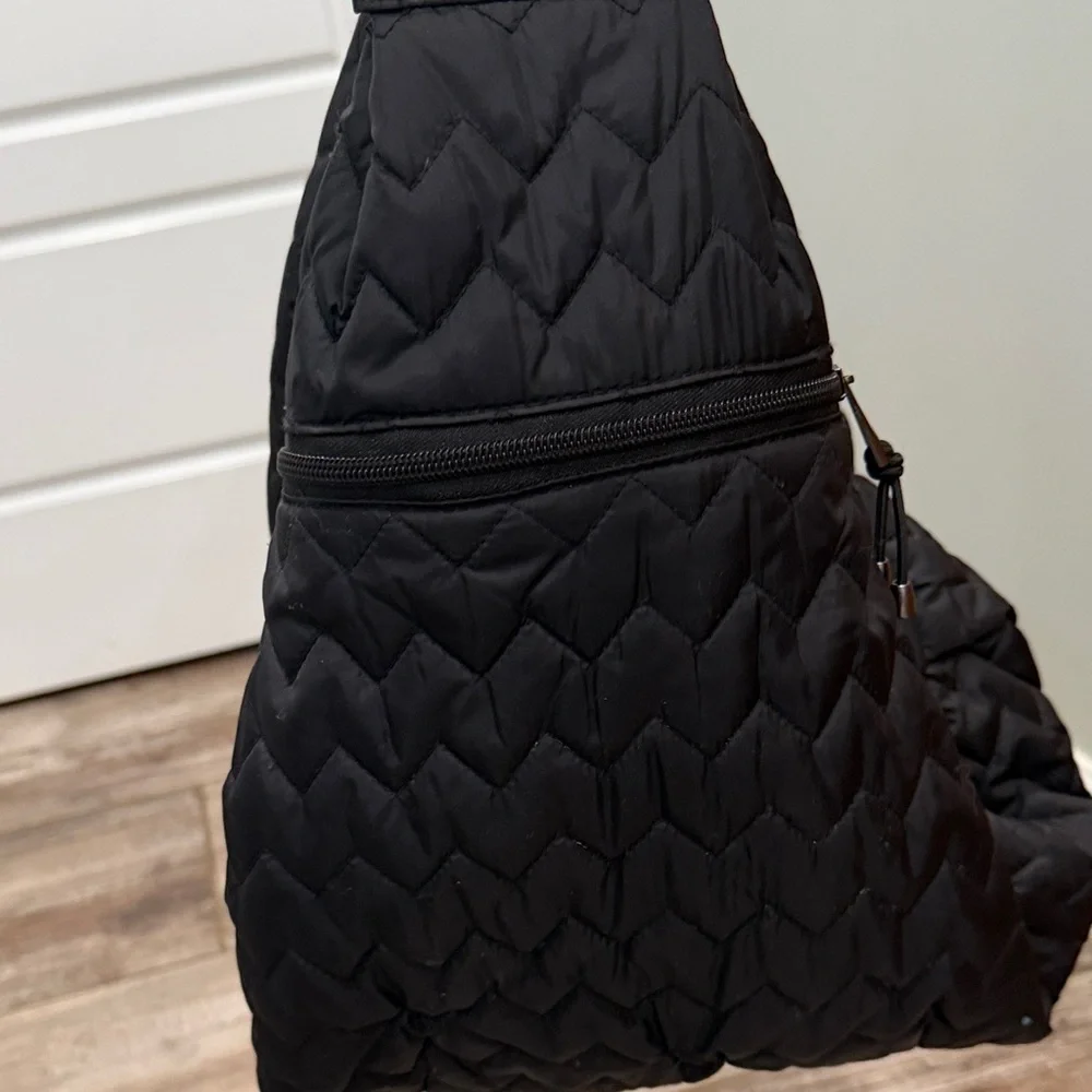 Black Quilted Top Paw Pet Sling Carrier